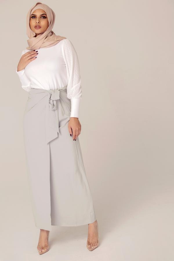 LANTERN SLEEVE TOP - WHITE